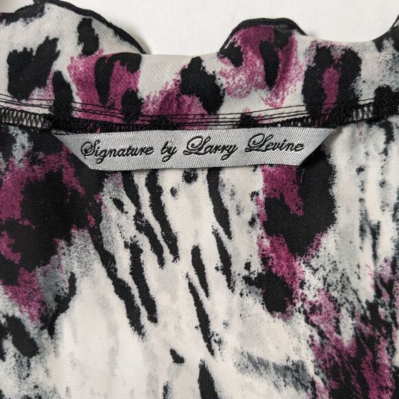 SIGNATURE BY LARRY LEVINE Women's Sleeveless Blouse Top Size S Purple Print - Picture 4 of 5